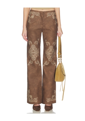 YLLW THE LABEL Seba Pant in Brown. Size L. Also in M, S, XS.