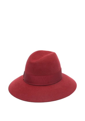 Borsalino ribbon-detail felt hat - Red