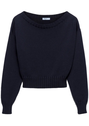 Prada cotton boat-neck sweater - Blue