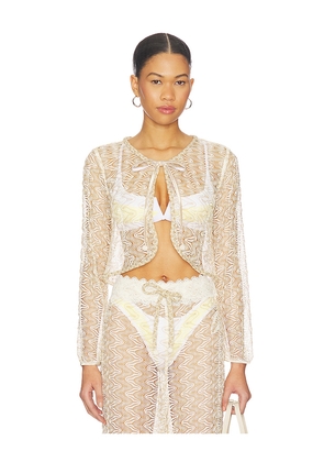 Waimari Dorada Top in Ivory,Metallic Gold. Size M. Also in S, XS.