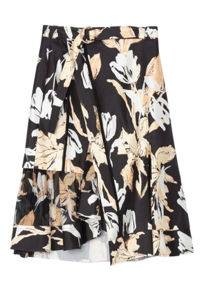 3.1 Phillip Lim floral-print ruffled skirt - Black