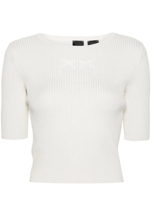 PINKO Love Birds ribbed top - Neutrals