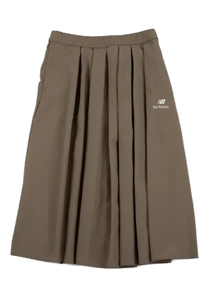 New Balance pleated midi skirt - Brown