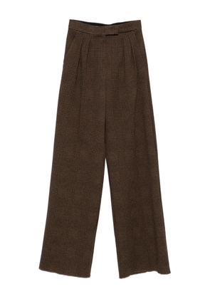 Max Mara pleated-check trousers - Brown