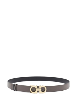 Ferragamo Gancini buckle leather belt - CONCRETE/NERO