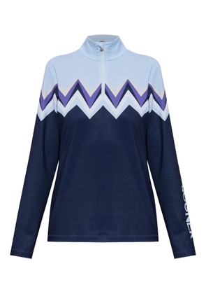 BOGNER Beline zigzag-pattern zip T-shirt - Blue