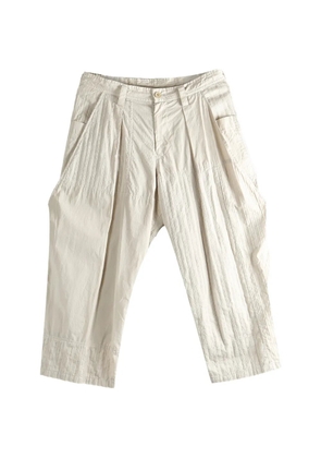 Y's pleated textured trousers - Neutrals