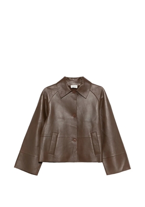 P.A.R.O.S.H. buttoned leather jacket - Brown