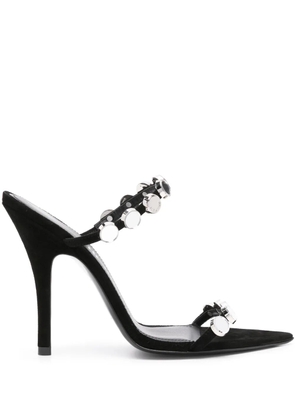 The Attico Venus 105mm suede sandals - Black