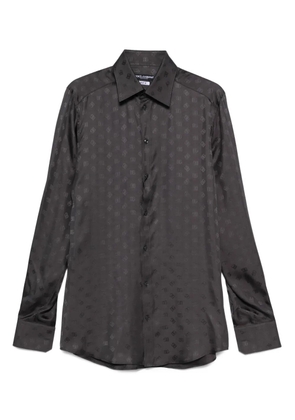 Dolce & Gabbana logo-pattern silk shirt - Grey
