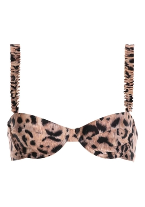 Agua By Agua Bendita leopard-print bikini top - Brown
