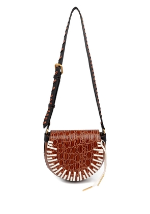 DRIES VAN NOTEN crocodile-effect braided-strap crossbody bag - Brown