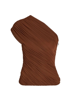 Ronny Kobo Camina one-shoulder ruched top - Brown