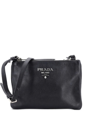 Prada Pre-Owned Double Zip Vitello Daino Small crossbody bag - Blue