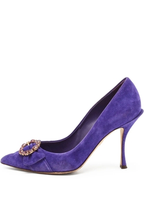 Dolce & Gabbana Pre-Owned 100mm suede pointed-toe pumps - Purple