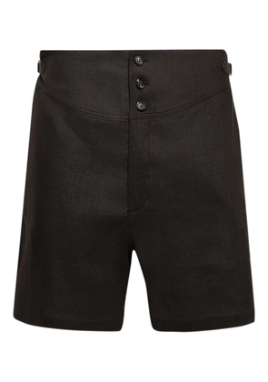 BODE linen button-front shorts - Black