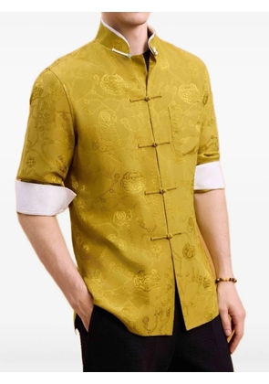 Shanghai Tang jacquard mandarin-collar shirt - Yellow