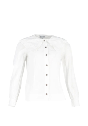 GANNI oversized-collar button-up shirt - White
