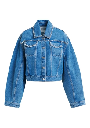 Essentiel Antwerp pearl-embellished denim jacket - Blue