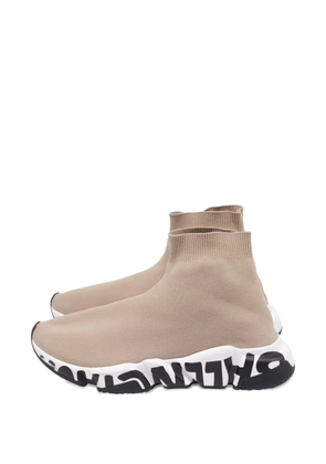 Balenciaga Pre-Owned graffiti sock sneakers - Neutrals
