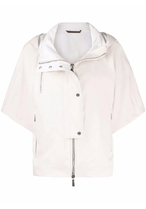 Moorer lightweight short-sleeved hooded jacket - Neutrals