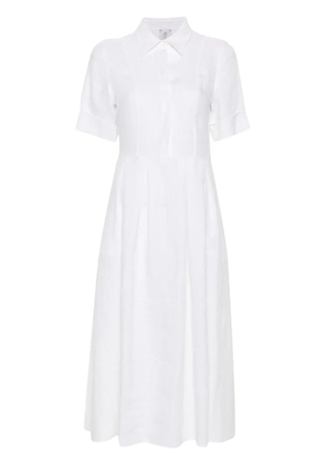 Eleventy linen short-sleeves midi dress - White