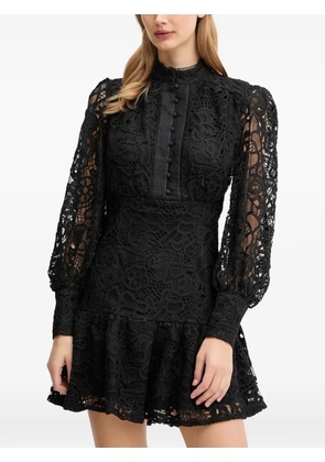 Bardot Remy all-over-lace button-up mini dress - Black