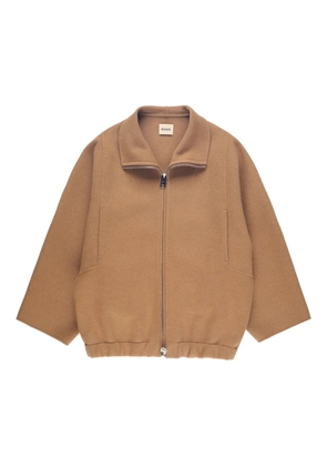 KHAITE wide-sleeve zip-front jacket - Brown