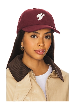 Varley Raina Fleece Cap in Burgundy.