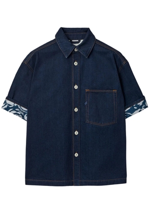 Burberry Heavyweight logo-patch denim shirt - Blue