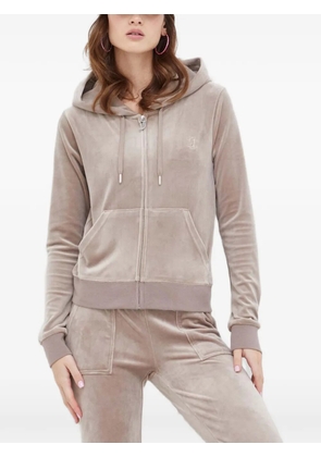 Juicy Couture logo-embroidered hoodie - Neutrals