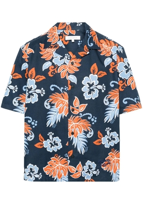 Maison Kitsuné floral-print ripstop shirt - Blue