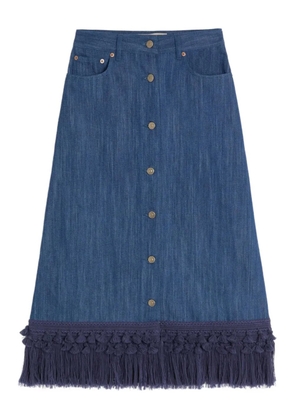 Valentino Garavani frayed-hem skirt - Blue