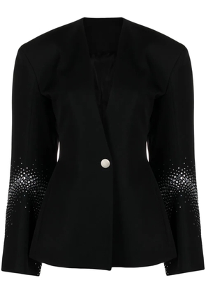 The Attico rhinestone-embellished wool blazer - Black