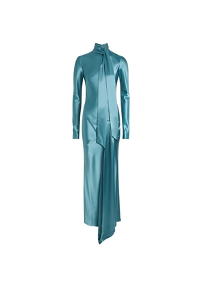 Galvan London Emilie tie draped midi dress - Blue