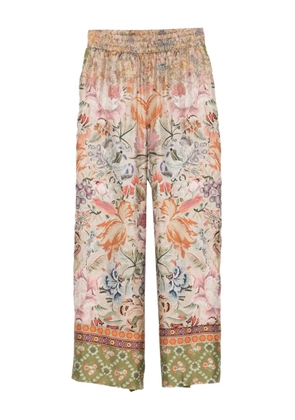 Pierre-Louis Mascia floral-print silk trousers - Neutrals