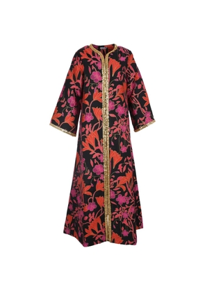 Baruni Aziza Abaya floral coat - Black