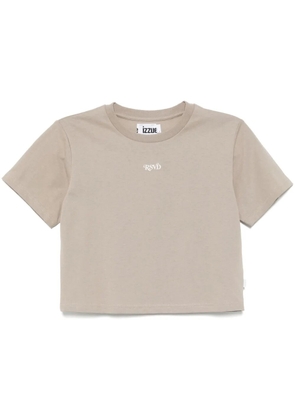 izzue embroidered T-shirt - Neutrals