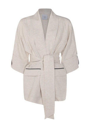 Eleventy belted jacket - Neutrals