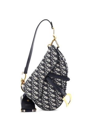 Christian Dior Pre-Owned Saddle Handbag with Strap Oblique Canvas Medium shoulder bag - Blue