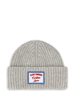 Giada Benincasa ribbed-knit logo-patch beanie - Grey