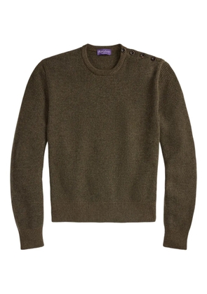 Ralph Lauren Purple Label birdseye button-detail sweater - Green