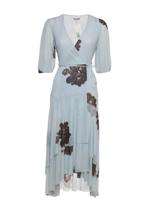 GANNI floral-print midi dress - Blue