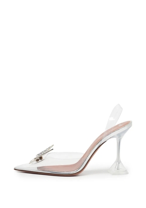 Amina Muaddi Begum crystal pumps - White