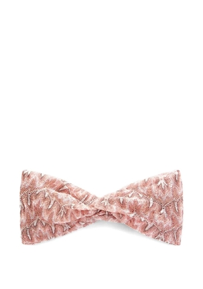 Missoni foliage-pattern twisted headband - Pink