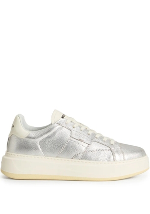 Woolrich metallic-leather platform sneakers - Silver