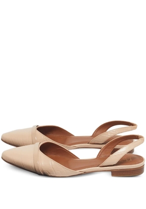 Malone Souliers x Roy Luwolt Marion croc-embossed slingbacks shoes - Neutrals