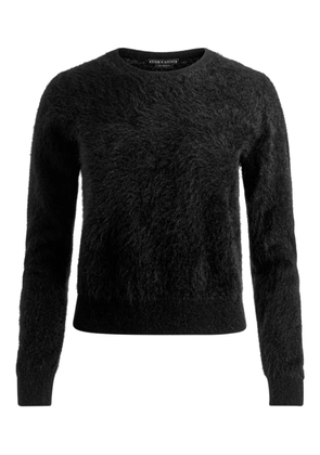 alice + olivia Carolee crew-neck fluffy sweater - Black