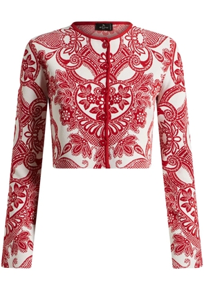 ETRO two-tone cropped cardigan - Red