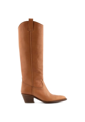 Buttero Annie pull-tab knee-high cowboy boots - Brown